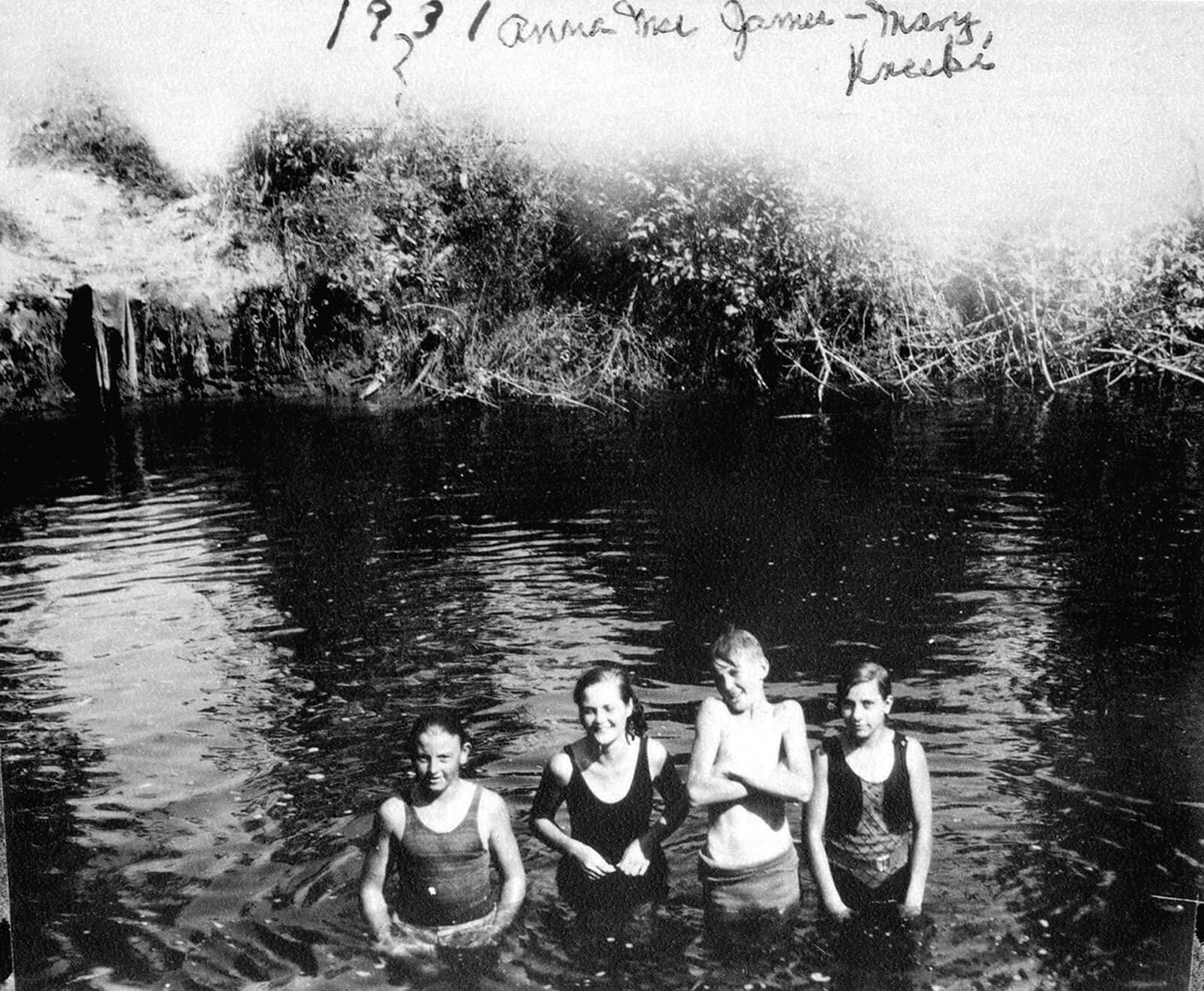 Past photo of kids swimming at Pitney Meadows Farm